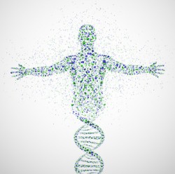 Abstract model of man of DNA molecule. Eps 10