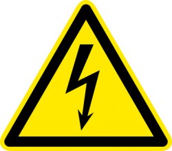 Warnschild Warnzeichen gefhrliche elektrische Spannung