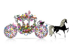 vintage floral carriage