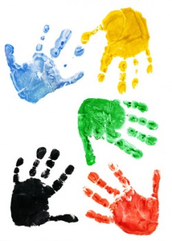 Prints of hands of the child, 2,5 years