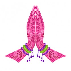 easy to edit vector illustration of Indian Hand in greeting posture of namaste in floral design
