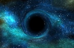 Black hole over star field in outer space